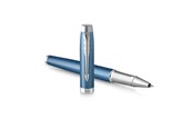 Utensilien zum Schreiben und Zeichnen - Parker IM Rollerball Tintenroller | Blaugraue Premium-Lackierung mit Chromverzierung | Feine Schreibspitze mit schwarzer Nachfüllmine | Geschenkbox - 2143648