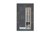 Utensilien zum Schreiben und Zeichnen - Parker IM Duo-Geschenkset mit Kugelschreiber & Tintenroller | Brushed Metal mit Goldzierteilen | Nachfüllen schwarz | Geschenkbox - 2093217