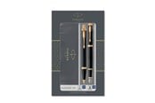 Utensilien zum Schreiben und Zeichnen - Parker IM Duo-Geschenkset mit Kugelschreiber und Füller | Hochglänzend Schwarz mit Goldzierteilen | Nachfüllmine und -patrone mit blauer Tinte | Geschenkbox - 2093216