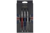 Utensilien zum Schreiben und Zeichnen - Parker Jotter London Trio Discovery Pack: Kugelschreiber (Royal Blue) | Gelstifte (Red Kensington) & Druckbleistift (Edelstahl) - 2032740