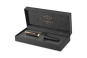 Utensilien zum Schreiben und Zeichnen - Parker Sonnet Tintenroller | Matt-Schwarze Lackierung mit Goldzierteilen | feine Spitze | Schwarze Tinte | Geschenkbox - 1931518