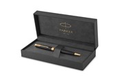 Utensilien zum Schreiben und Zeichnen - Parker Sonnet Kugelschreiber | Matt-Schwarze Lackierung mit Goldzierteilen | Mittlere Spitze | schwarze Tinte | Geschenkbox - 1931519
