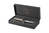 Utensilien zum Schreiben und Zeichnen - Parker Sonnet Füller | Edelstahl mit Goldzierteilen | Füllfederhalter mit mittlerer Feder | Geschenkbox - 1931505