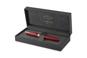 Utensilien zum Schreiben und Zeichnen - Parker Sonnet Füller | Rote Lackierung mit Goldzierteilen | Füllfederhalter mit feiner Feder | Geschenkbox - 1931473
