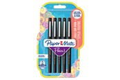 Utensilien zum Schreiben und Zeichnen - Paper Mate Flair Filzstifte | mittlere Spitze (0,7 mm) | Schwarz | 5 Stück - 2028909