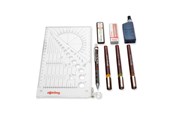 Utensilien zum Schreiben und Zeichnen - Rotring rOtring Isograph Fineliner College Set | 3 Isograph Tuschefüller (0,20 mm, 0,30 mm und 0,50 mm), Tikky Druckbleistift (0,5mm) und Zubehör - S0699370