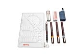 Utensilien zum Schreiben und Zeichnen - Rotring rOtring Isograph Fineliner College Set | 3 Isograph Tuschefüller (0,20 mm, 0,40 mm und 0,60 mm), Tikky Druckbleistift (0,5mm) und Zubehör - S0699390