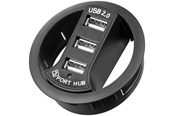 USB-Hubs - Pro 3 port USB 2.0 Hi Speed In-Desk HUB black - to be USB-Hubs - USB 2.0 - 3 - Schwarz - 4040849938931