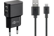 Handys - Adapter und Ladegeräte - Pro Dual Micro USB charger set 2.4 A - 4040849449840