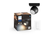 Smart-Home - Philips Hue Buckram Single Spotlight - Black - With Dimmer Switch - 929003048701
