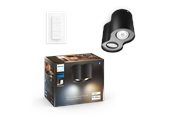 Smart-Home - Philips Hue Pillar Double Spotlight - Black - With Dimmer Switch - 929003811401