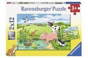 Puzzle - Ravensburger Baby Farm Animals 2x12p - 10107582-e