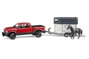Spielzeugauto - Bruder RAM 2500 Power Wagon with horse trailer and horse - 02501