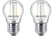 LED-Birnen - Philips LED-Lampe Classic Mini-ball 2W/827 (25W) Clear 2-pack E27 - 929001238798