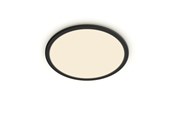 Lampen - Philips Superslim CL550 Ceiling lamp Ø250 mm LED 15W 2700K SceneSwitch IP44, Black - 929002667501