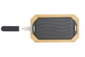 Grill und Zubehör - cozze Cozze wendbare gusseiserne Pfanne mit Untersetzer 165 x 330 mm - 90326