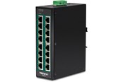 Switches - TRENDnet TI-PG160 16-Port Industrial Gigabit PoE+ DIN-Rail Switch - TI-PG160