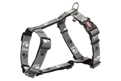 Hunde - Trixie Silver Reflect H-harness XS–S: 30–40 cm/15 mm black/silver grey - TX12231