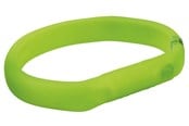 Hunde - Trixie Flash Light Band USB Adjustable LED Safety Collar Green Size: M-L 50cm/18mm - TX12684