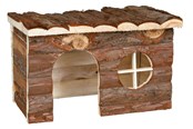 Nagetiere - Trixie Natural Bark Wood House Jerrik Small Animals Large Hamsters Degus 28x16x18cm - TX62182