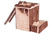 Nagetiere - Trixie Play and Burrow Tower Bark Wood Small Animals 20x20x16cm - TX62001