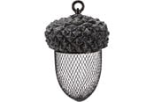 Vogelkäfige, Vogelhäuser & Zubehör - Trixie Eichel-Vogelfutterspender, Polyesterharz/ Metall, 700 ml/ 14 × 22 cm, braun/ weiß - TX55416