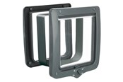 Katzen - Trixie 4-Wege Freilauftür XXL mit Tunnel 24 × 28 cm grau - TX44242