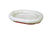 Hunde - Trixie Bed round 47 × 38 cm wool-white/red - TX28631
