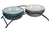 Hunde - Trixie Keramiknapf-Set mit Metallständer 2x 0,25L - TX24535