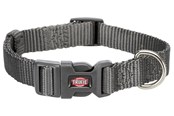 Hunde - Trixie Premium collar S: 25–40 cm/15 mm graphite - TX202216
