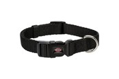 Hunde - Trixie Premium collar S: 25–40 cm/15 mm black - TX20221
