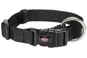 Hunde - Trixie Premium collar S–M: 30–45 cm/15 mm black - TX201501