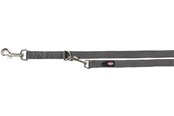 Hunde - Trixie Premium adjustable lead M–L: 2.00 m/20 mm graphite - TX200516