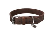 Hunde - Trixie Rustic fatleather collar L: 48–56 cm/30 mm dark brown - TX19008