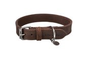 Hunde - Trixie Rustic fatleather collar M: 37–44 cm/25 mm dark brown - TX19006