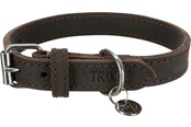 Hunde - Trixie Rustic fat leather collar XS–S: 27–34 cm/18 mm dark brown - TX19004