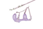 Hunde - Trixie Junior Puppy Softgeschirr mit Leine Helllila Größe S-M Bauchumfang 26-34cm - TX15564