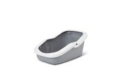 Katzen - Savic Aseo Katzentoilette mit hoher Rückwand 56x39x27.5cm Grau - K0204K
