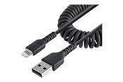 Display Kabel - StarTech.com Coiled Apple Lightning to USB Cable for iPhone iPod iPad - 100cm - RUSB2ALT1MBC