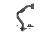 Monitorhalterung - DUTZO Monitorarm für 1 Monitor (bis zu 49") - Heavy Duty mit USB A- und C-Anschlüssen - Schwarz - MMAHDB-1
