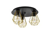 Lampen - EGLO TARBES 2 Deckenleuchte, schwarz, messing - 43654