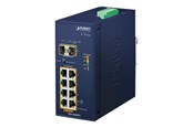 Switches - PLANET IGS-1020PTF Industrial 8-Port 10/100/1000T 802.3at PoE + 2-Port 100/1000X SFP Ethernet - IGS-1020PTF