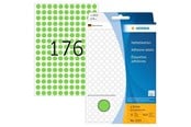 Papier, Fotopapier und Etiketten - HERMA Vielzwecketiketten/Farbpunkte Ø 8 mm, rund, grün, permanent haftend, zur Handbeschriftung - 2215