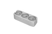 Schaltereinheiten - Gripo Socket with 3 outlets and earth, Grey - 5709119075514