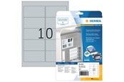Papier, Fotopapier und Etiketten - HERMA Typenschild-Etiketten, silber, A4, 96 x 50,8 mm, extrem stark haftend, wetterfest, reißfest - 4223