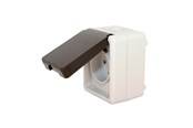 Schaltereinheiten - Gripo Socket outlet single IP54, Grey/black - 5709119079840