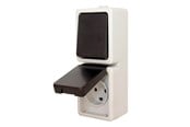 Schaltereinheiten - Gripo Socket outlet with switch IP54 vertical, Grey/black - 5704587036814