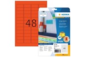 Papier, Fotopapier und Etiketten - HERMA Farbige Etiketten A4, 45,7 x 21,2 mm, rot, ablösbar - 4367