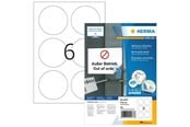Papier, Fotopapier und Etiketten - HERMA Ablösbare Etiketten A4, Ø 85 mm, rund, weiß - 4478