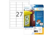 Papier, Fotopapier und Etiketten - HERMA Wetterfeste Inkjet-Etiketten A4, 63,5 x 29,6 mm, weiß, permanent haftend - 4864